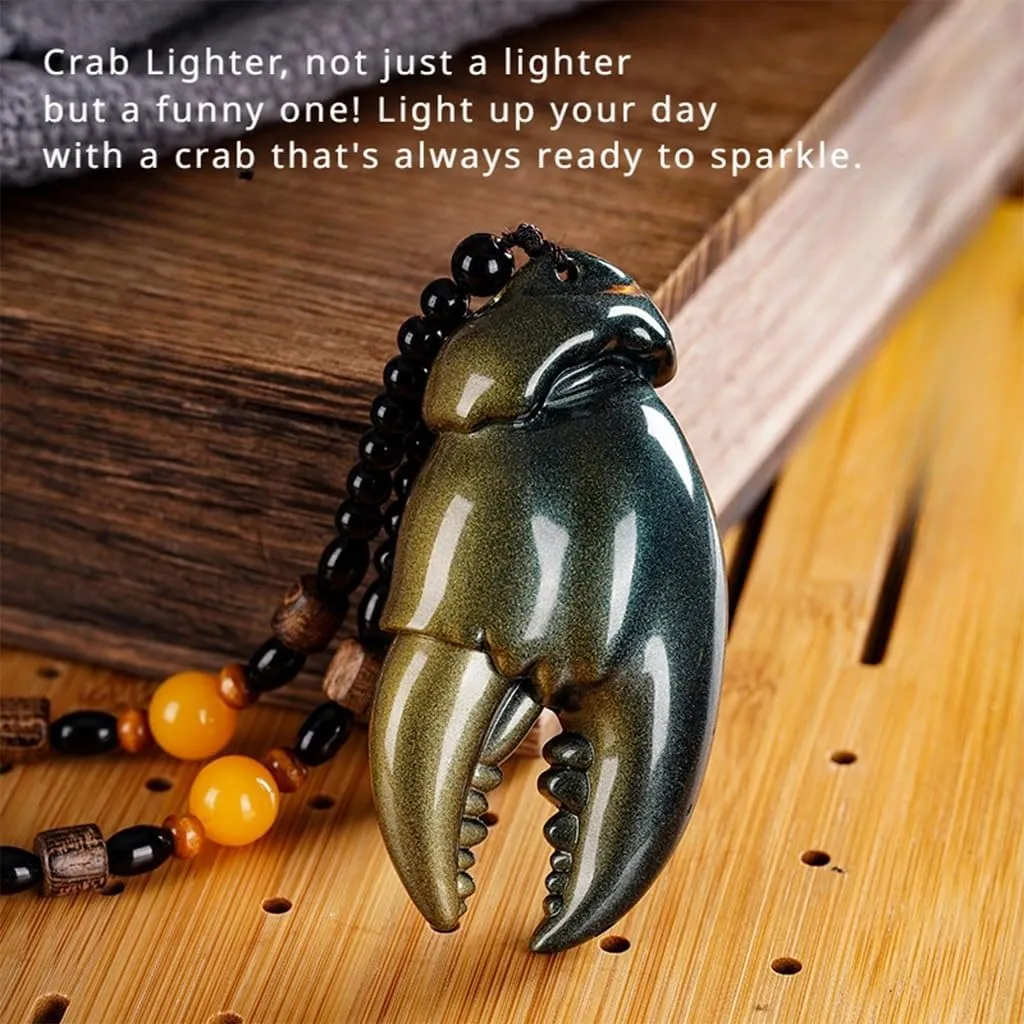 Windproof Butane Lighter, Unique and Creative Crab Claw Design Decorative Adjustable Lighter, Suitable for Candles, Cigars, Outdoor Products, Smoking Gifts(Gold)