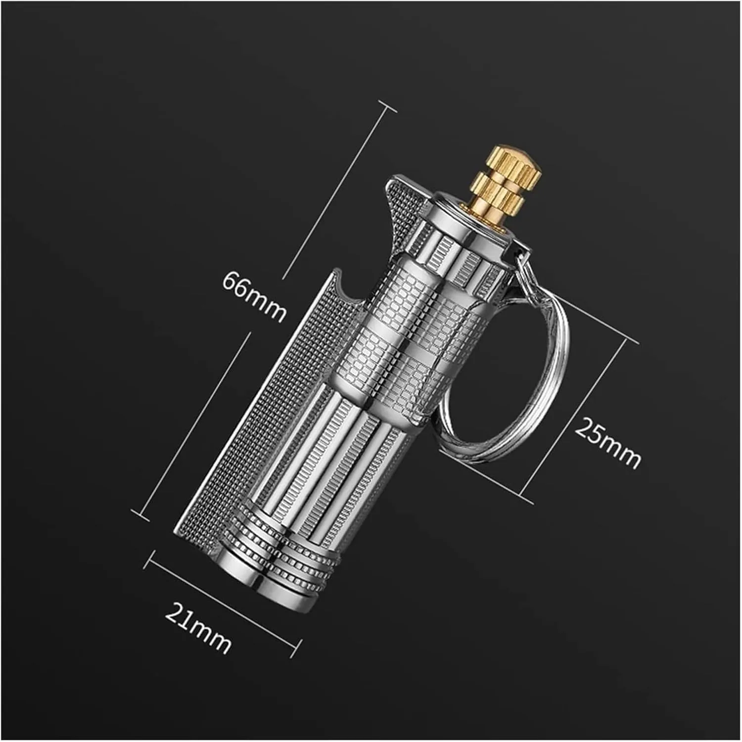 Windproof Reusable Multifunctional Lighter, Metal Match Lighter Waterproof Outdoor Kerosene Lighter, Gift for Colleagues and Friends(Silver)