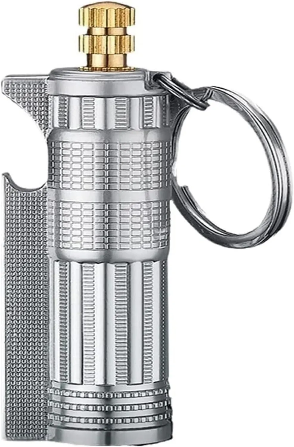 Windproof Reusable Multifunctional Lighter, Metal Match Lighter Waterproof Outdoor Kerosene Lighter, Gift for Colleagues and Friends(Silver)