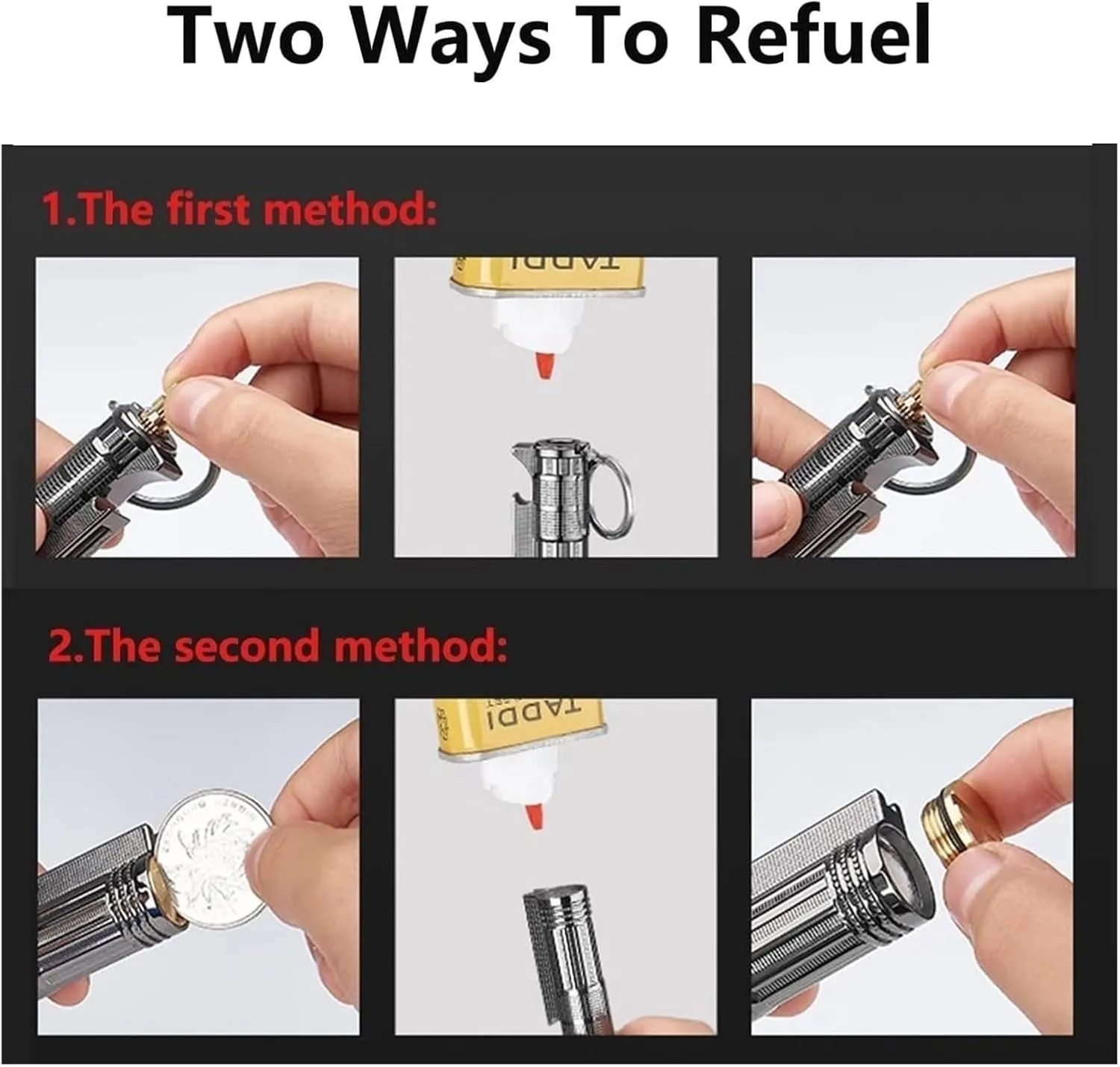 Windproof Reusable Multifunctional Lighter, Metal Match Lighter Waterproof Outdoor Kerosene Lighter, Gift for Colleagues and Friends(Silver)