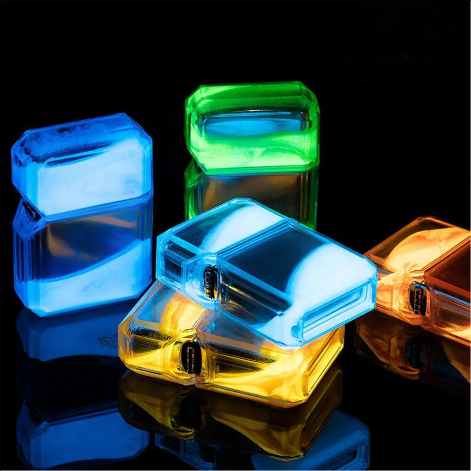 Windproof Torch Lighter, Luminous Quicksand Lighter, Butane Gas Lighter, Portable Lighter, Suitable for Men and Women Gifts(B)