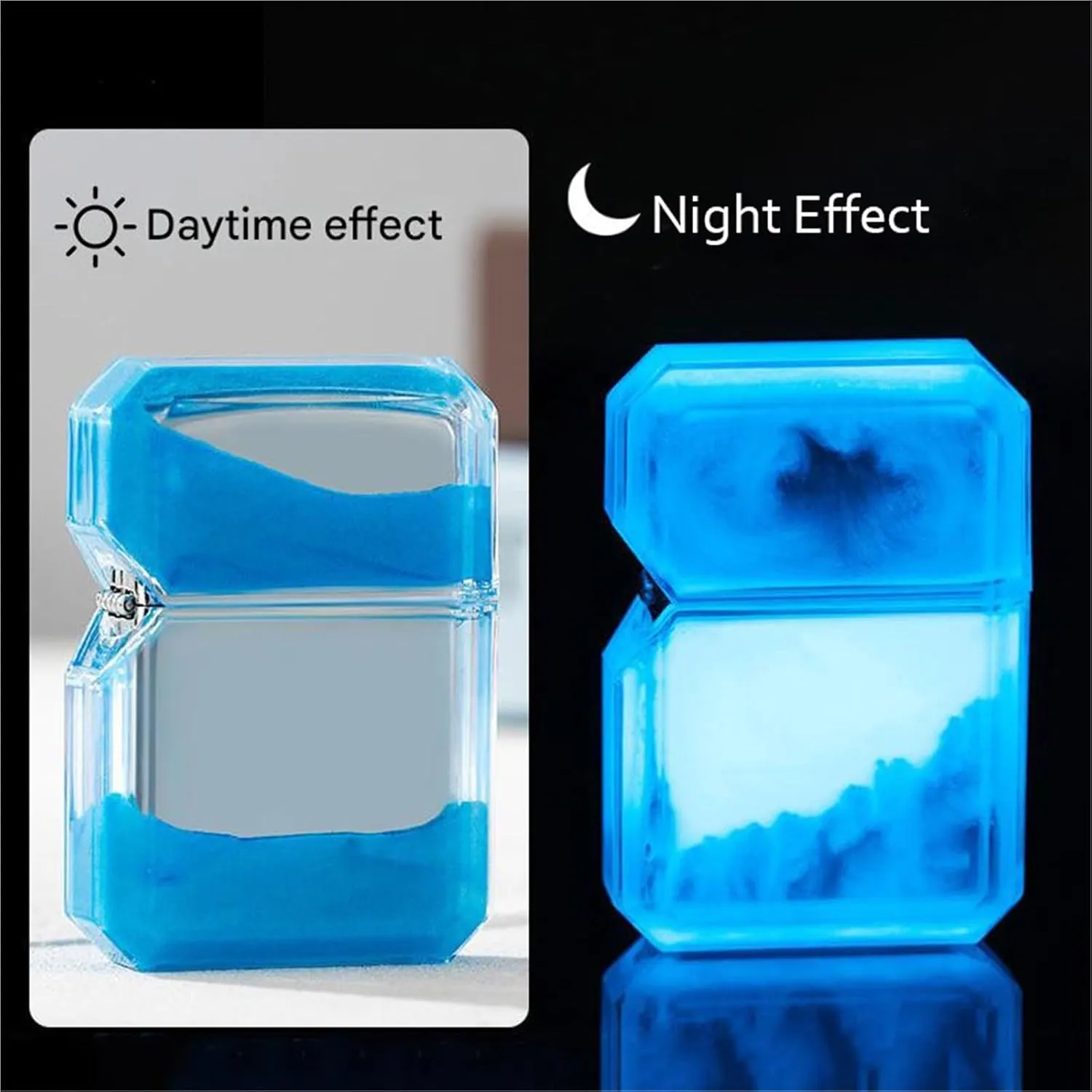 Windproof Torch Lighter, Luminous Quicksand Lighter, Butane Gas Lighter, Portable Lighter, Suitable for Men and Women Gifts(B)