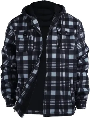 Winter Heavy Warm Sherpa Lined Fleece Plaid Flannel Jacket Men Plus Size S-5XL Big&Tall Mens Coat