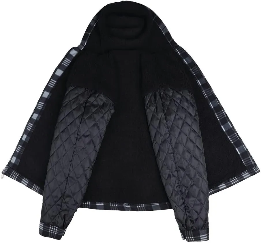 Winter Heavy Warm Sherpa Lined Fleece Plaid Flannel Jacket Men Plus Size S-5XL Big&Tall Mens Coat