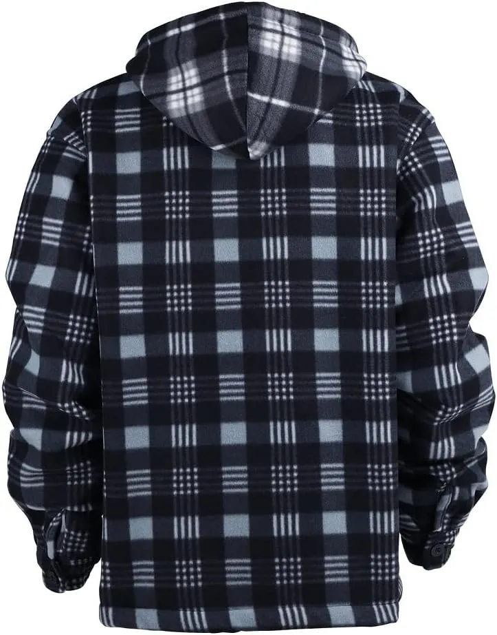 Winter Heavy Warm Sherpa Lined Fleece Plaid Flannel Jacket Men Plus Size S-5XL Big&Tall Mens Coat