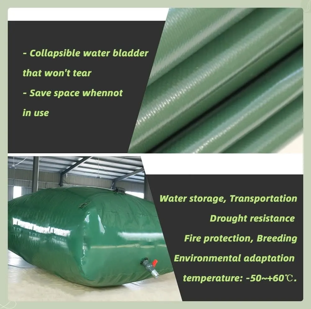 with Valve Collapsible Portable Water Tank,2000/1500/1000/500/100,Large Capacity Soft Water Bag(3x2x1m/6000L/1585gallon)