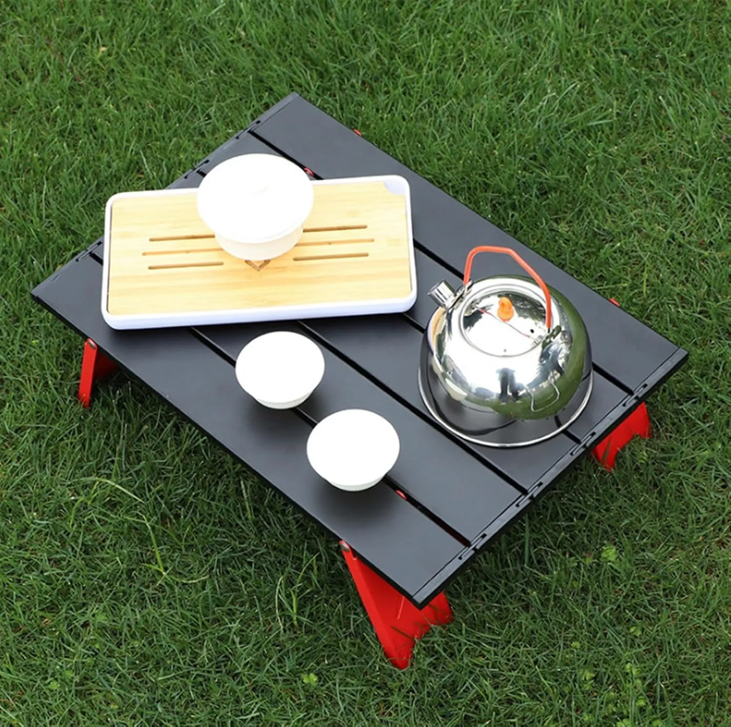 WOLWES Outdoor Aluminum Alloy Folding Table Camping Light Portable Picnic Barbecue Table Simple Mini Table Camping Aluminum Table (Color : 03)