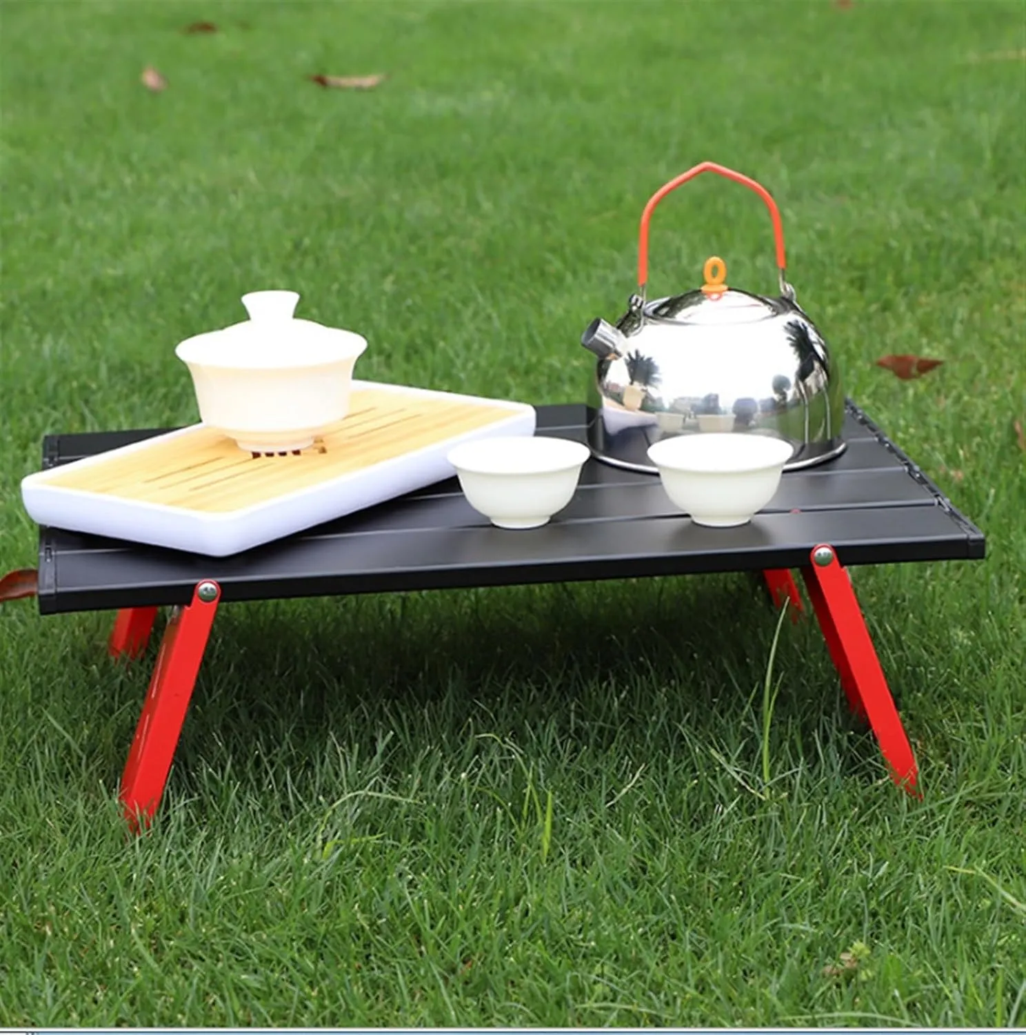 WOLWES Outdoor Aluminum Alloy Folding Table Camping Light Portable Picnic Barbecue Table Simple Mini Table Camping Aluminum Table (Color : 03)