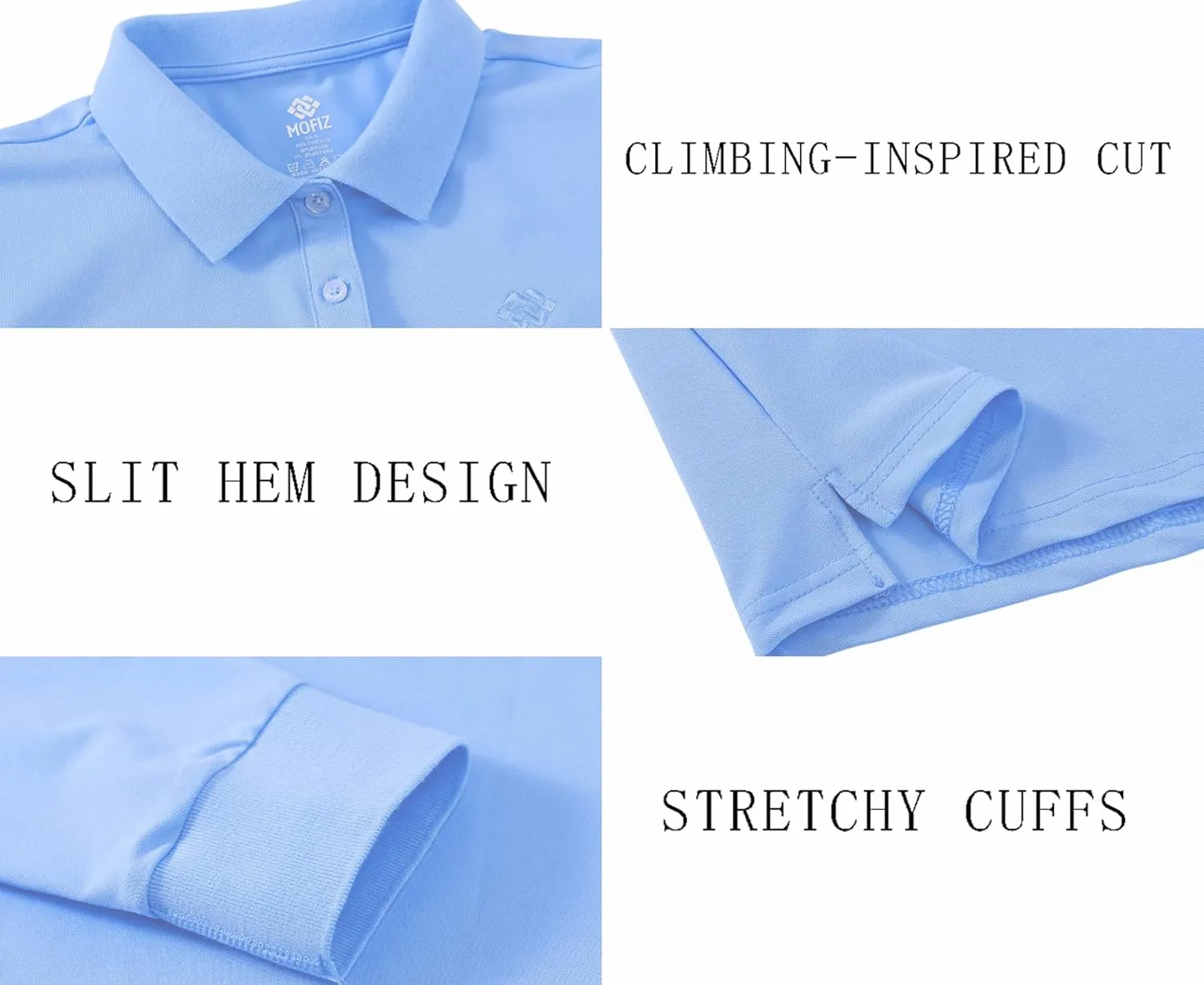 Women's Long Sleeve Golf Polo Shirts Lightweight Quick Dry Moisture Wicking Athletic Tennis Sports Tops 3-Button