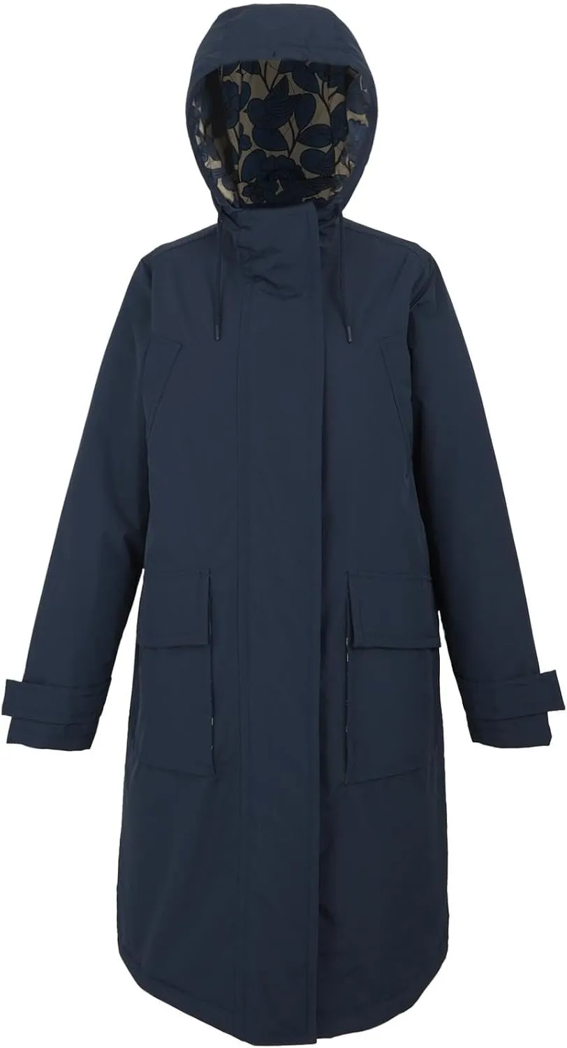 Womens Orla Kiely Longline Waterproof Jacket - Navy - 8