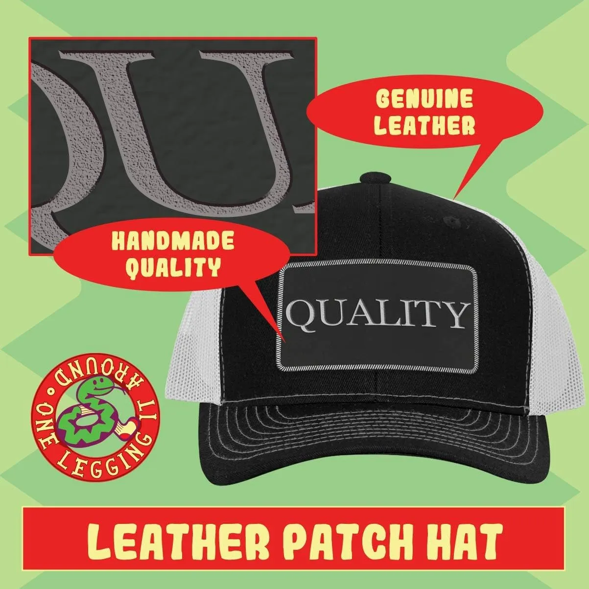 World's Okayest First-Aid Attendant - Leather Black Patch Engraved Trucker Hat