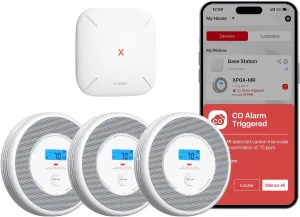 X-Sense Combination Smoke and Carbon Monoxide Detector with Voice Location, Interconnected Smoke Detector Carbon Monoxide Detector Combo with Base Station (Included), Model XP0A-MR31