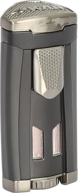 Xikar HP3 Triple Jet Flame Butane Torch Lighter, Silver | Wind Resistant, Refillable Fuel Tank with EZ-View Window, Adjustable Flame, Easy Push Ignition, Flip-Top Lid, High Altitude Tested