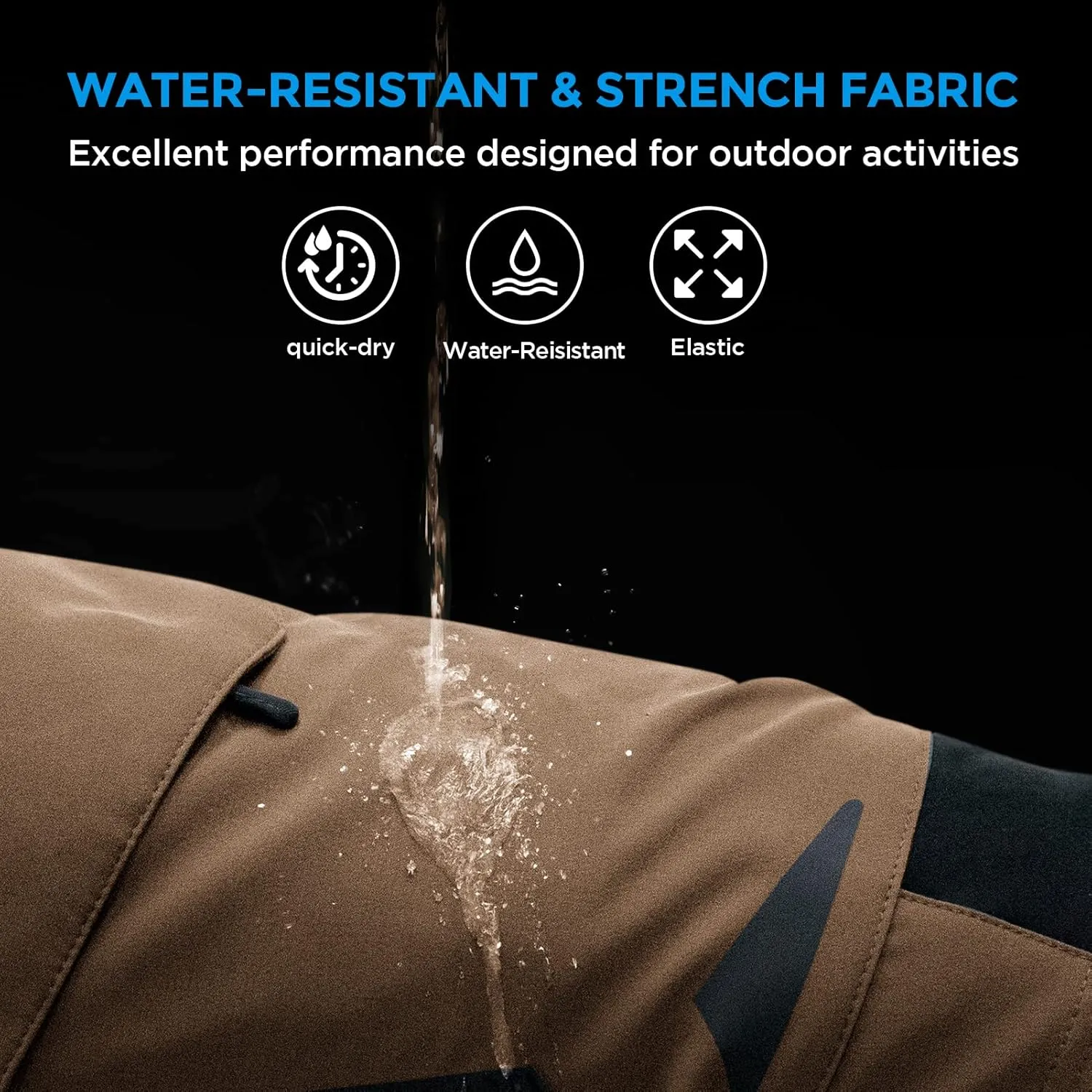 XKTTAC Men's Outdoor Quick Dry Lightweight Stretchy Shorts for Hiking, Tactical, Camping, Travel with 6 Pockets