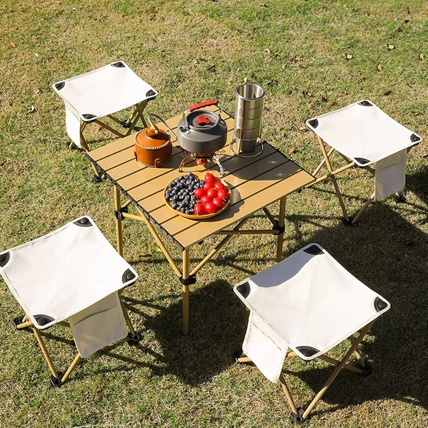 XPSSJMU Folding Camping Stool Portable Outdoor Camping Chair with Carry Bag - Ideal for Fishing BBQ Hiking Gardening and Beach Travel