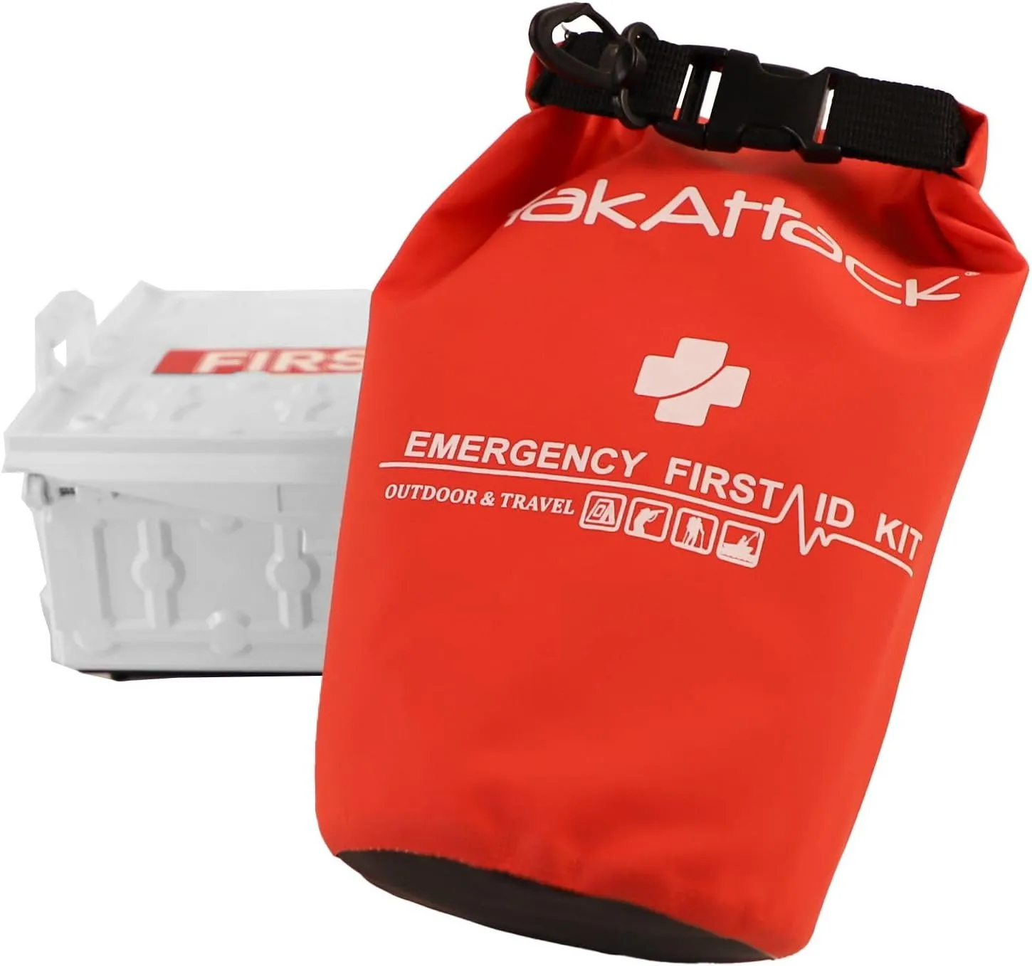 YakAttack Reel Essentials First Aid Kit with Waterproof Dry Bag | TracPak Organizer & Quick Release Base | Compact Survival Kit for Kayaking, Boating & Outdoor Adventures | Emergency Supplies Drybag