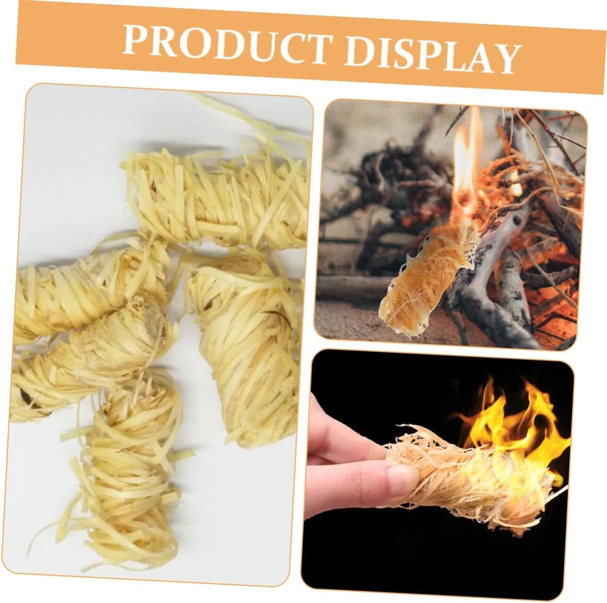 Yardwe 160pcs Natural Wooden Fire Quick Firelighters for Camping Grills and Fire Pits Easy Use Lighters for Burners Emergency