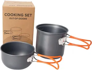 YARNOW 1set Folding Pot for Outdoor Cooking Portable Camping Tableware Non-Stick Design for Hiking and Picnics Lightweight and Safe Cookware Kit