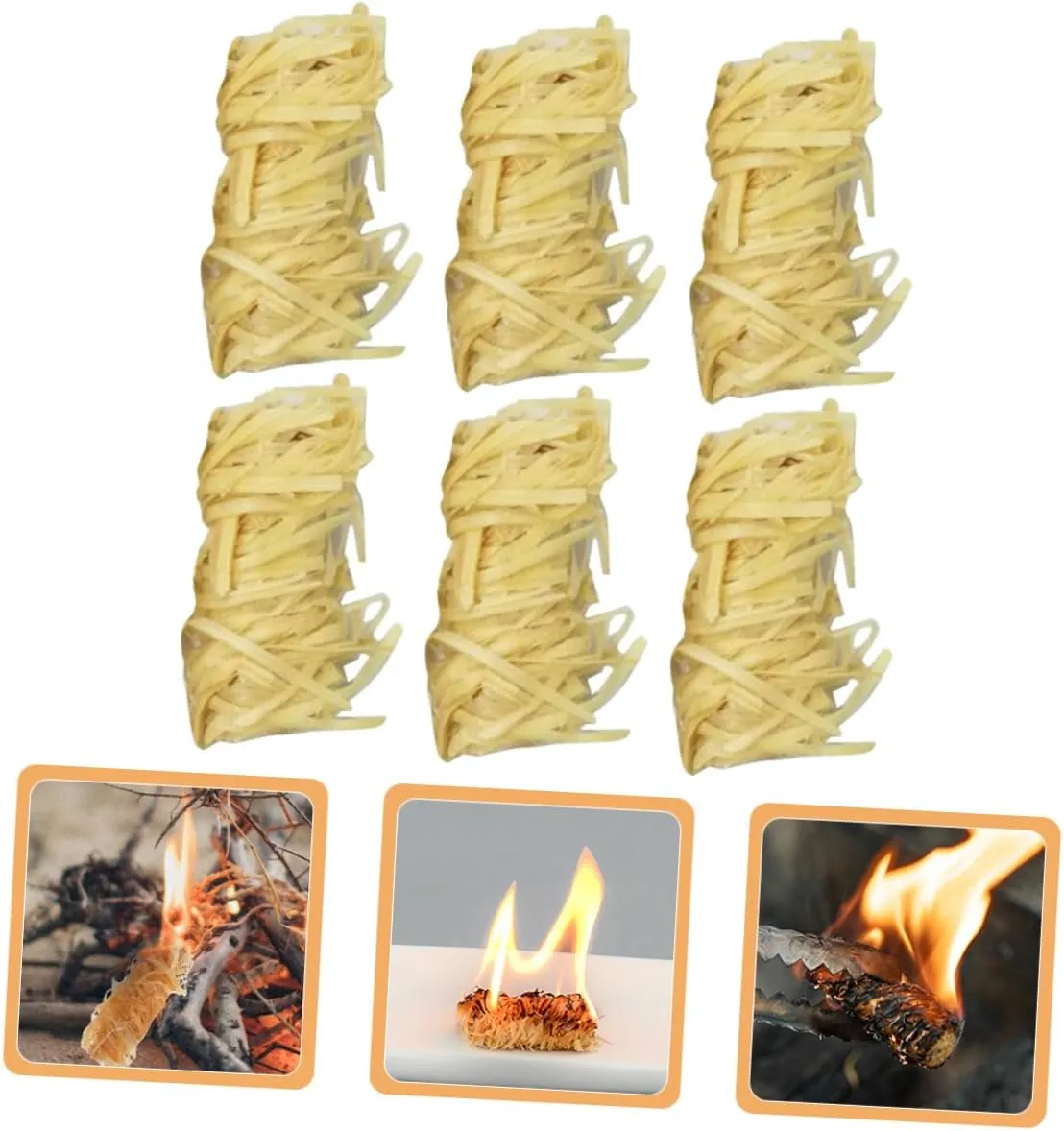 YARNOW 5sets Wood Burner Firelighters Natural Fire Starters for Outdoor Use Camping Grill Compact Design 32pcs*5