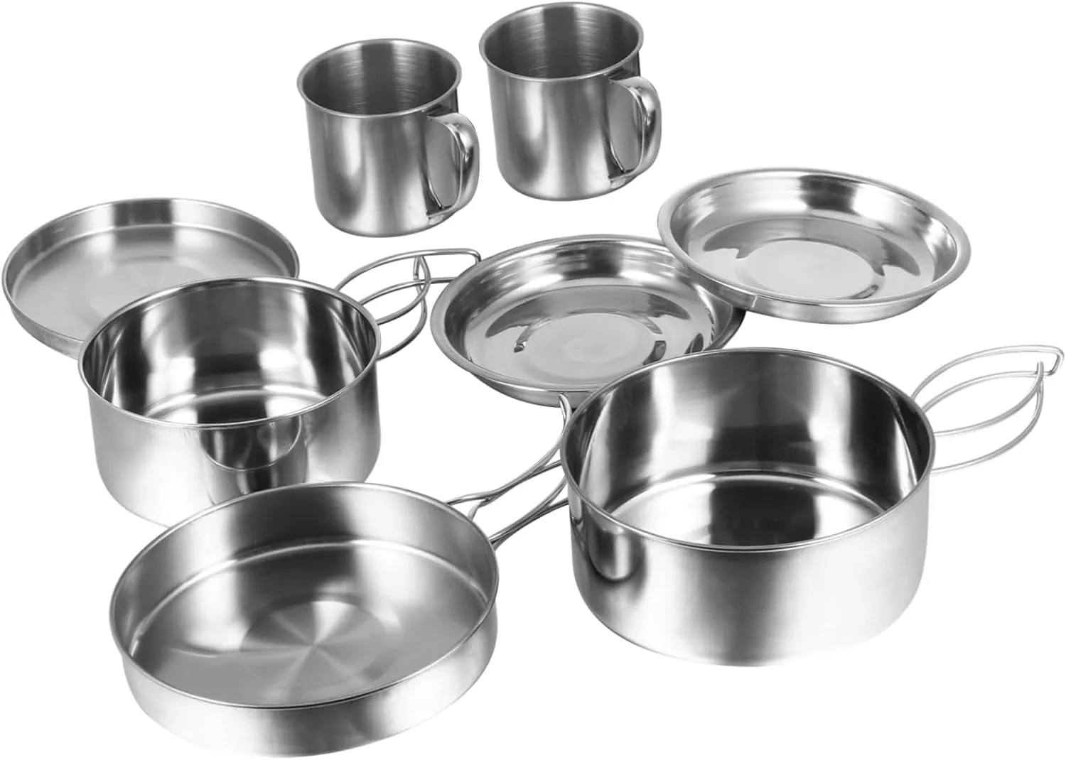 YARNOW 8pcs Camping Cookware Kit Lightweight Portable Cooking BBQ Hiking and Outdoor Activities Equipment for People