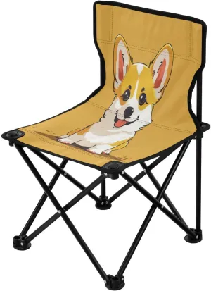 Yellow Dog Portable Outdoor Folding Chair Anti-Slip Padded Oxford Cloth Stool Camping Chair Small for Beach Hiking Fishing Gardening Quad Camp Chair