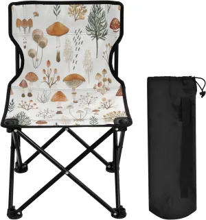 Yellow Mushroom Tree Portable Outdoor Folding Chair Anti-Slip Padded Oxford Cloth Stool Camping Chair Small for Beach Hiking Fishing Gardening Quad Camp Chair