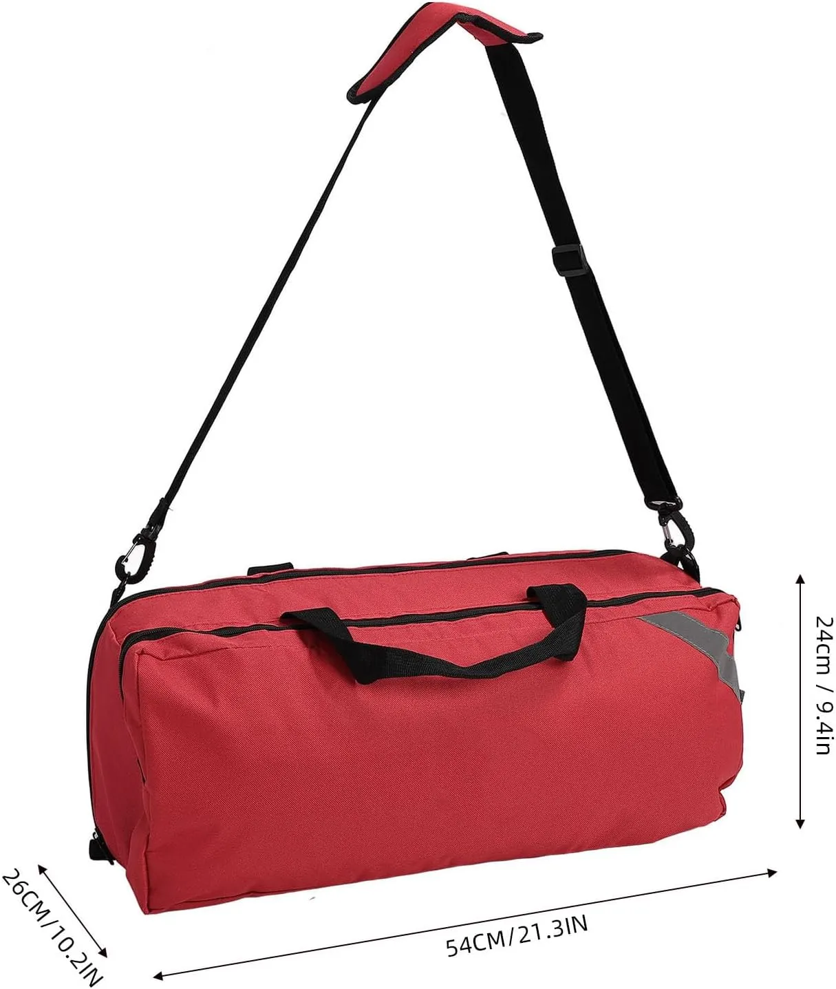 Yosoo Large Capacity First Aid Responder Bag, Emergency Medical Supplies Bag with Adjustable Straps and MultiLayered Design, for Various Emergency Situations (Red)
