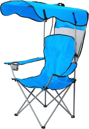 YOXIER Beach Chairs for Adults,Beach Chair with Canopy Shade,Reclining Folding Canopy Chair with Durable Armrests,Cup Holder,Side Pocket,Soccer Chair Adults for Camp,Beach, Blue Blue