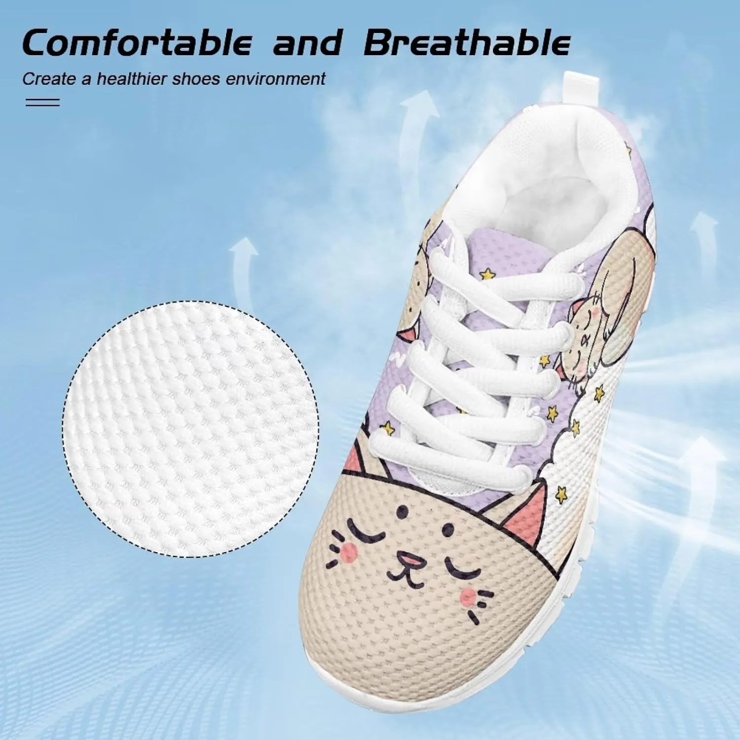 Yzaoxia Little/Big Kids Tennis Shoes for Girls Breathable Mesh Sneakers Lightweight Running Shoes Size 11-3