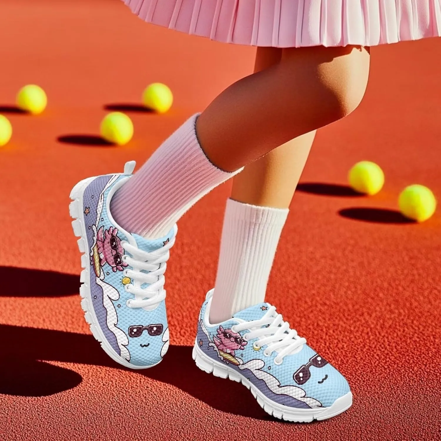 Yzaoxia Little/Big Kids Tennis Shoes for Girls Breathable Mesh Sneakers Lightweight Running Shoes Size 11-3