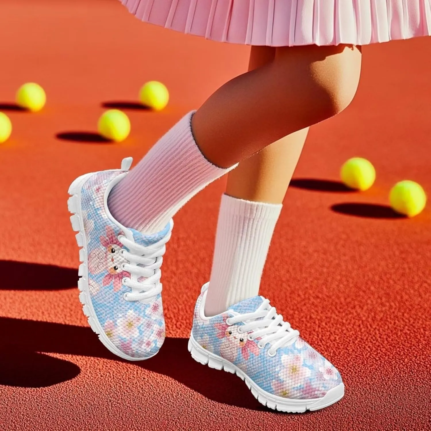 Yzaoxia Little/Big Kids Tennis Shoes for Girls Breathable Mesh Sneakers Lightweight Running Shoes Size 11-3