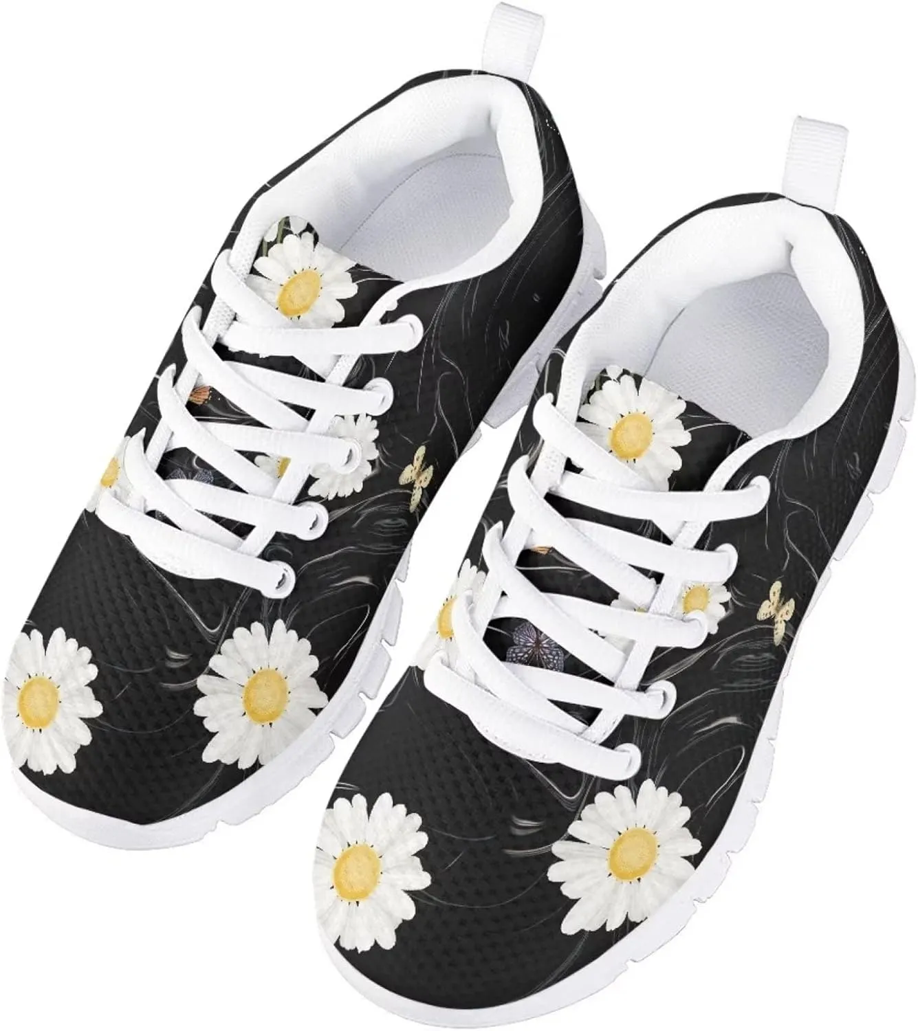 Yzaoxia Tennis Shoes for Kids Girls Size 11-5 Lightweight Walking Shoes Lace Up Athletic Shoes