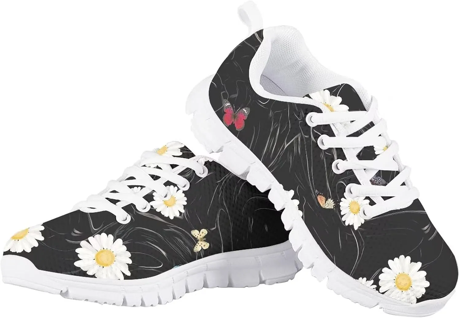 Yzaoxia Tennis Shoes for Kids Girls Size 11-5 Lightweight Walking Shoes Lace Up Athletic Shoes