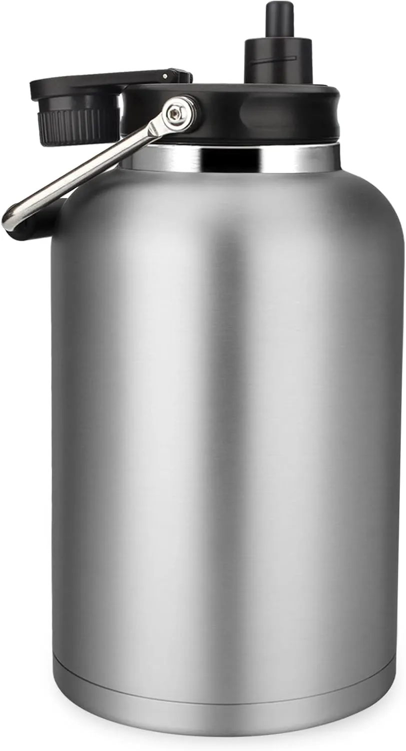Zenbo 128 oz Jug with Straw Keeps Cold up to 36 Hrs,One Gallon Large Double Wall Vacuum Insulated Water Bottle,Sweat-Proof Leak-Proof