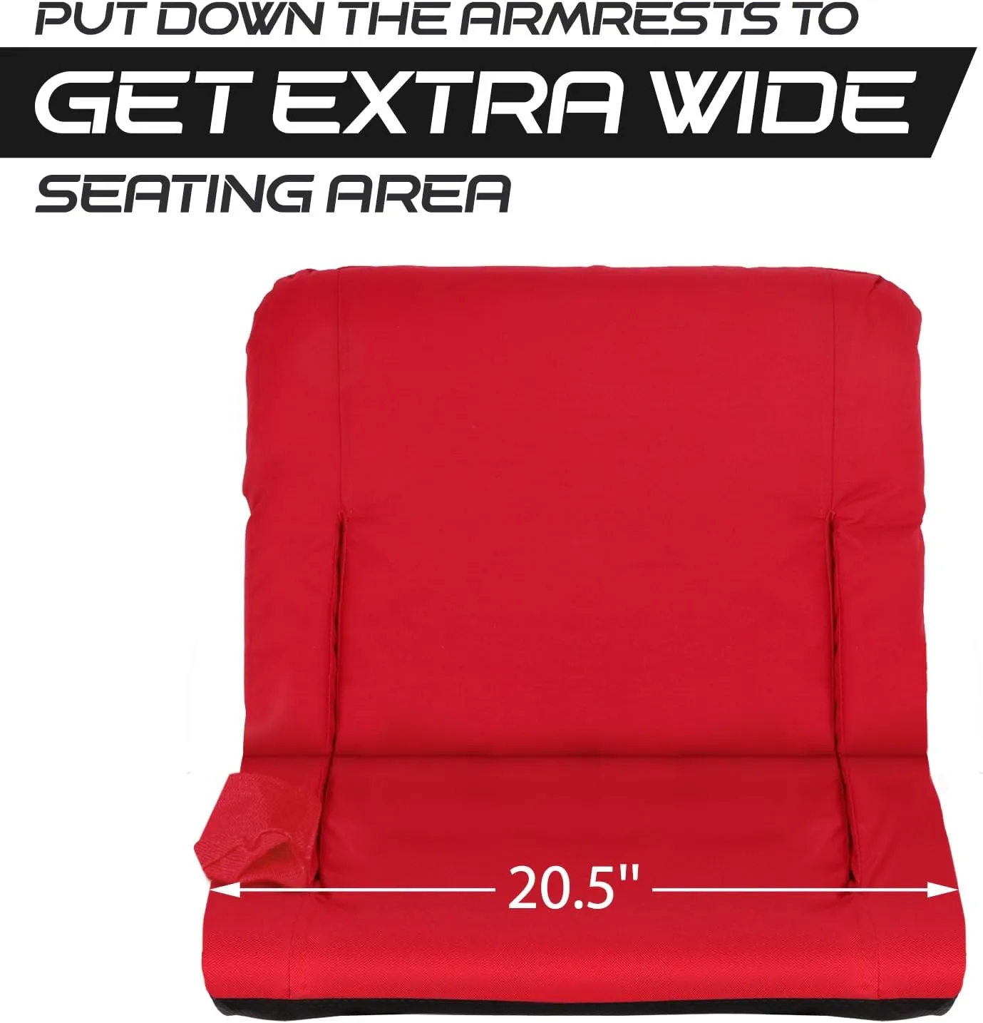 ZENY Folding Stadium Seat with Back Support, 20.5'' / 25'' Reclining Bleacher Seat Chairs with Back and Cushion, Portable Sport Events Stadium Chairs with Backrest