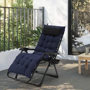 Zero Gravity Camping Chair with 440 Lbs Weight Capacity, Upgraded Aluminum Locking System, 4" Thick Removable Cushion, Portable & Foldable with Tray & Padded Headrest for Outdoor Relaxation