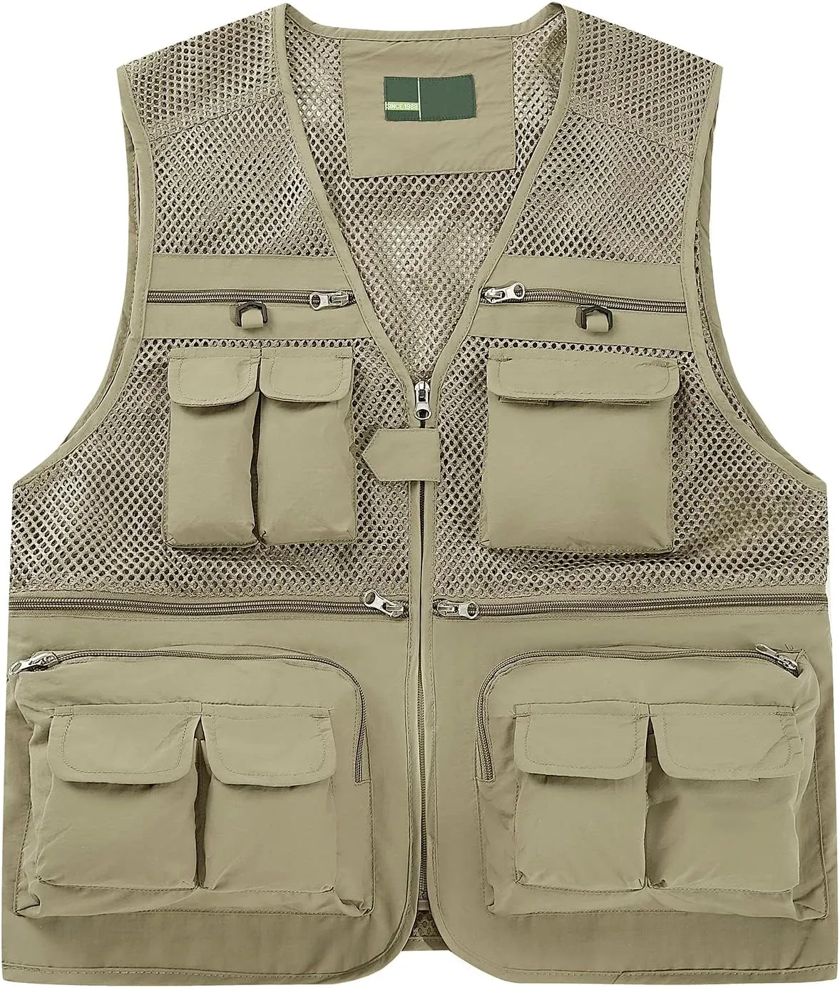 Ziker Men's Mesh Breathable Openwork Camouflage Journalist Photographer Fishing Vest Waistcoat Jacket Coat