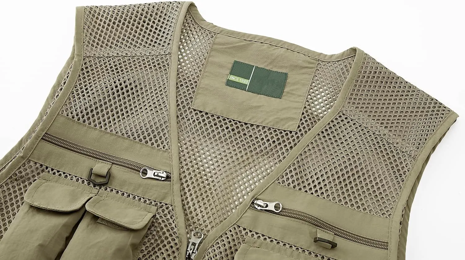 Ziker Men's Mesh Breathable Openwork Camouflage Journalist Photographer Fishing Vest Waistcoat Jacket Coat