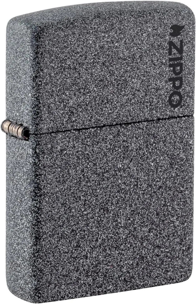 Zippo Classic Iron Stone Zippo Logo Pocket Lighter