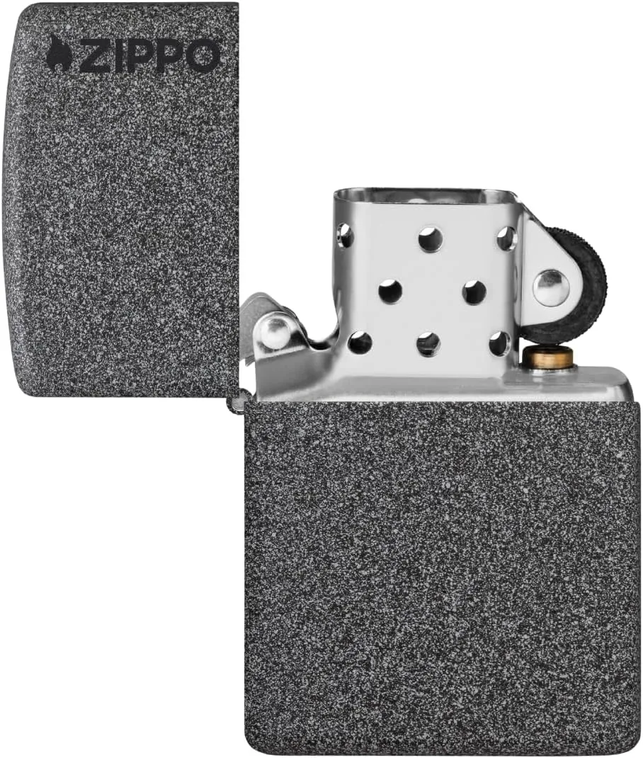 Zippo Classic Iron Stone Zippo Logo Pocket Lighter