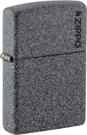 Zippo Classic Iron Stone Zippo Logo Pocket Lighter