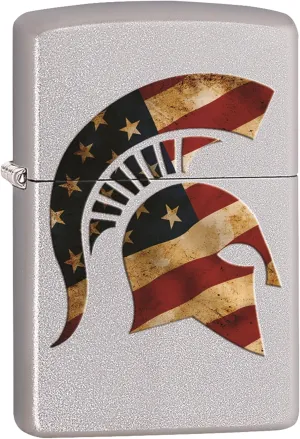 Zippo Custom Spartan Helmet on Chrome