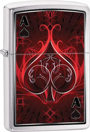 Zippo Lighter- Ace of Spades Designs Windproof Lighter (Ace Spade #Z403)
