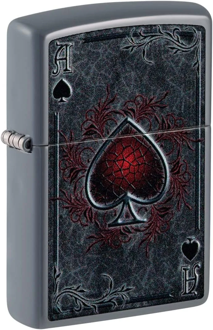 Zippo Lighter: Ace of Spades - Flat Grey 81408