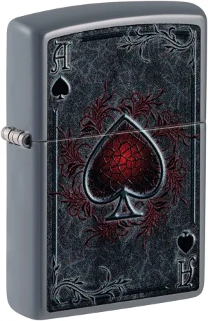 Zippo Lighter: Ace of Spades - Flat Grey 81408