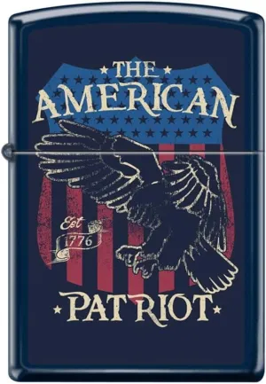 Zippo Lighter- American Patriot Bald Eagles Navy Matte Windproof Lighter #Z5254