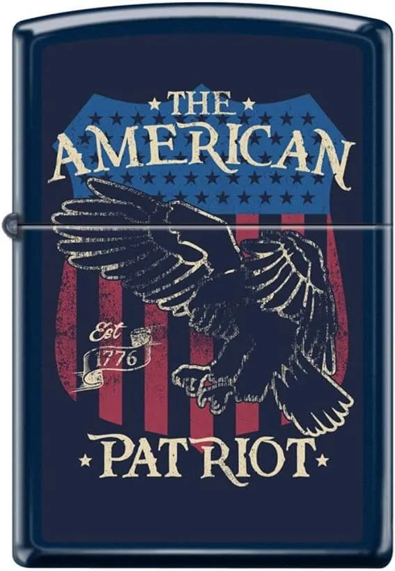Zippo Lighter- American Patriot Bald Eagles Navy Matte Windproof Lighter #Z5254