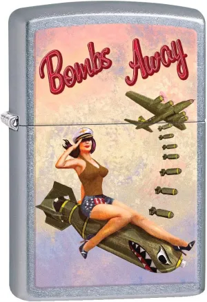 Zippo Lighter: Bombs Away, Pin-up Girl - Street Chrome 80778
