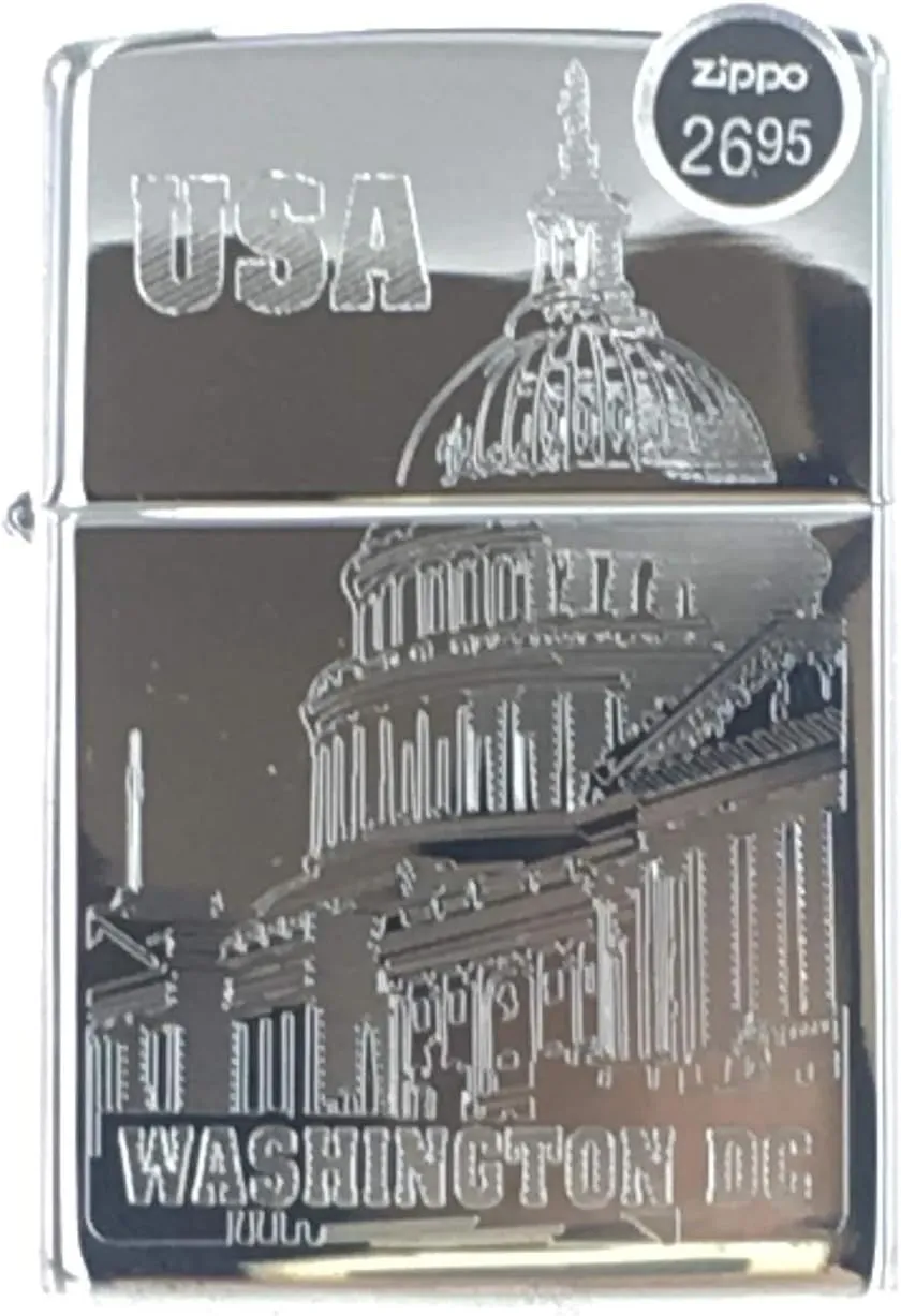 Zippo Lighter Genuine Zippo Windproof Lighter 250 Laser Lettering Pattern Washington DC USA White House Made in USA. US Super Fast