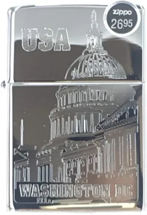 Zippo Lighter Genuine Zippo Windproof Lighter 250 Laser Lettering Pattern Washington DC USA White House Made in USA. US Super Fast